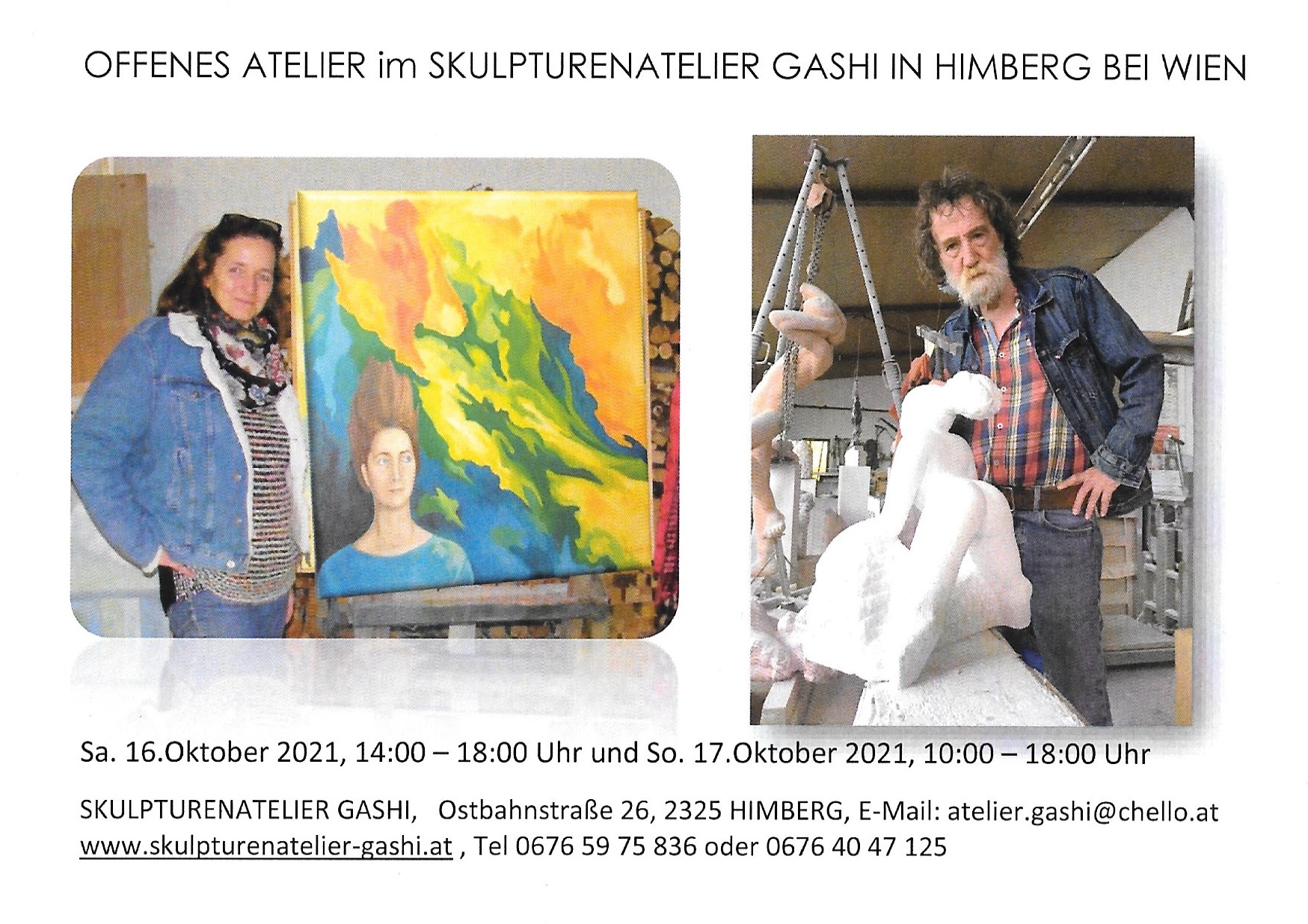 Einladung Offenes Atelier in Himberg - Barbara und Destan Gashi